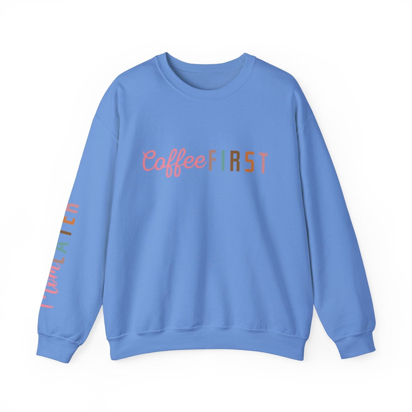 Ink and Charms Designs Sweatshirt S / Carolina Blue Coffee Mode Heavy Blend Crewneck Sweatshirt