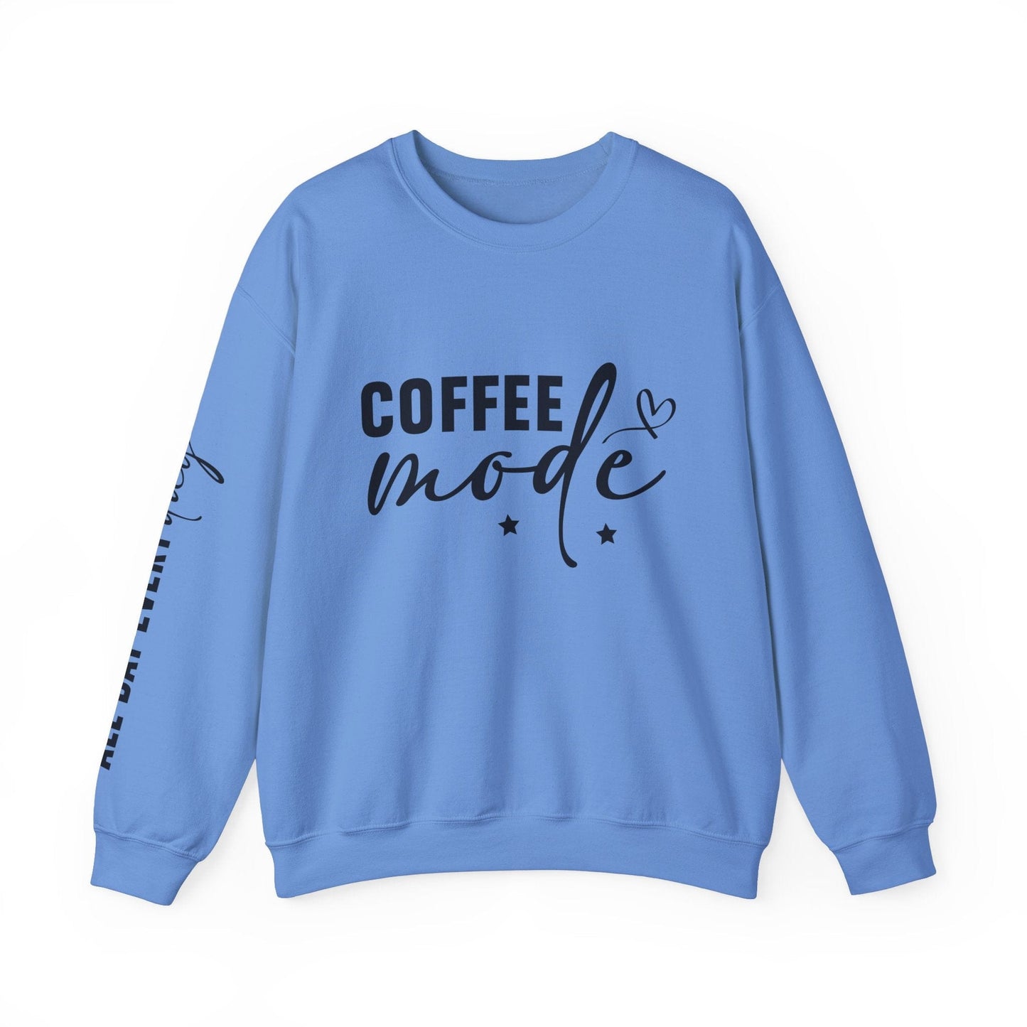 Ink and Charms Designs Sweatshirt S / Carolina Blue Coffee Mode Heavy Blend Crewneck Sweatshirt