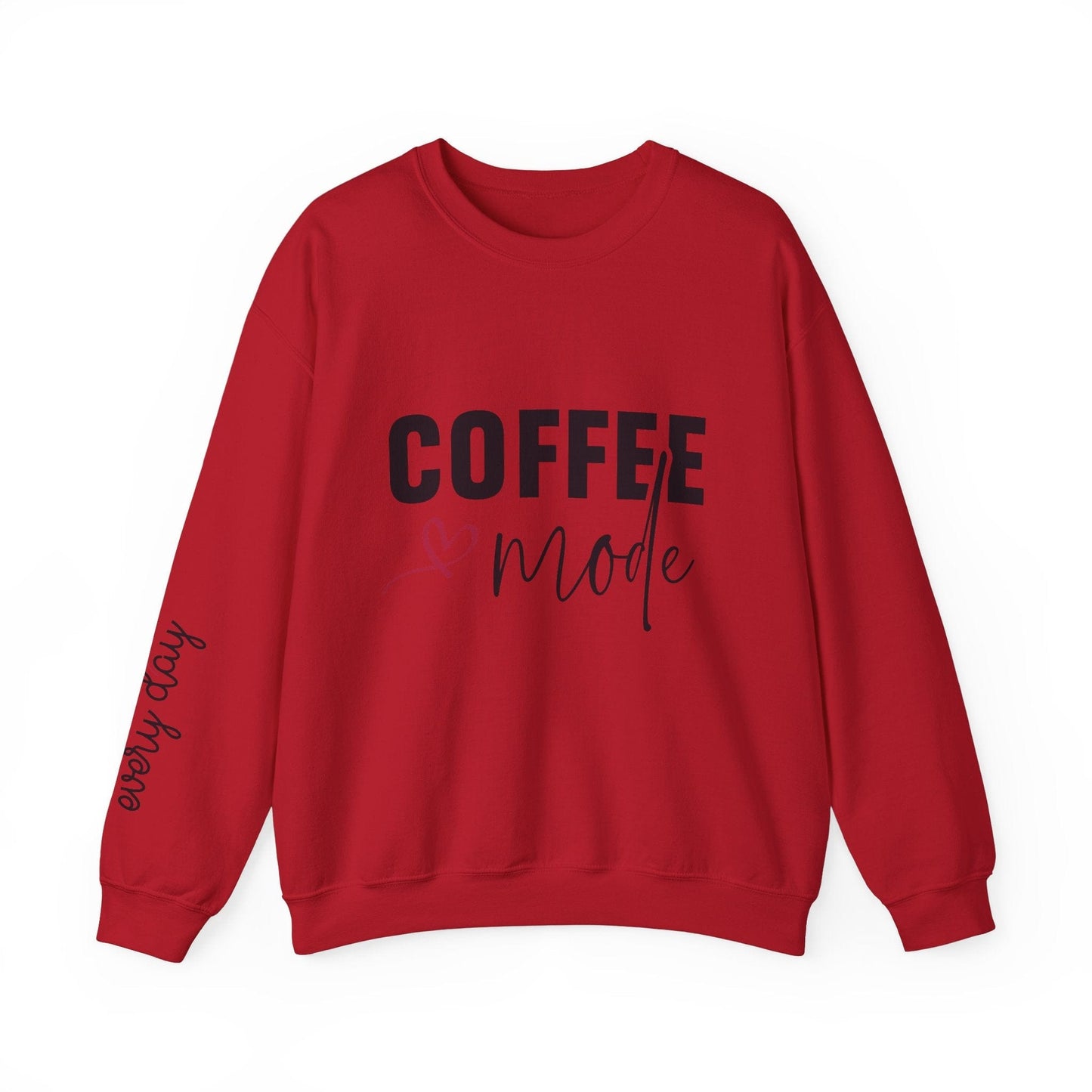 Ink and Charms Designs Sweatshirt S / Cherry Red Coffee Mode Heavy Blend Crewneck Sweatshirt