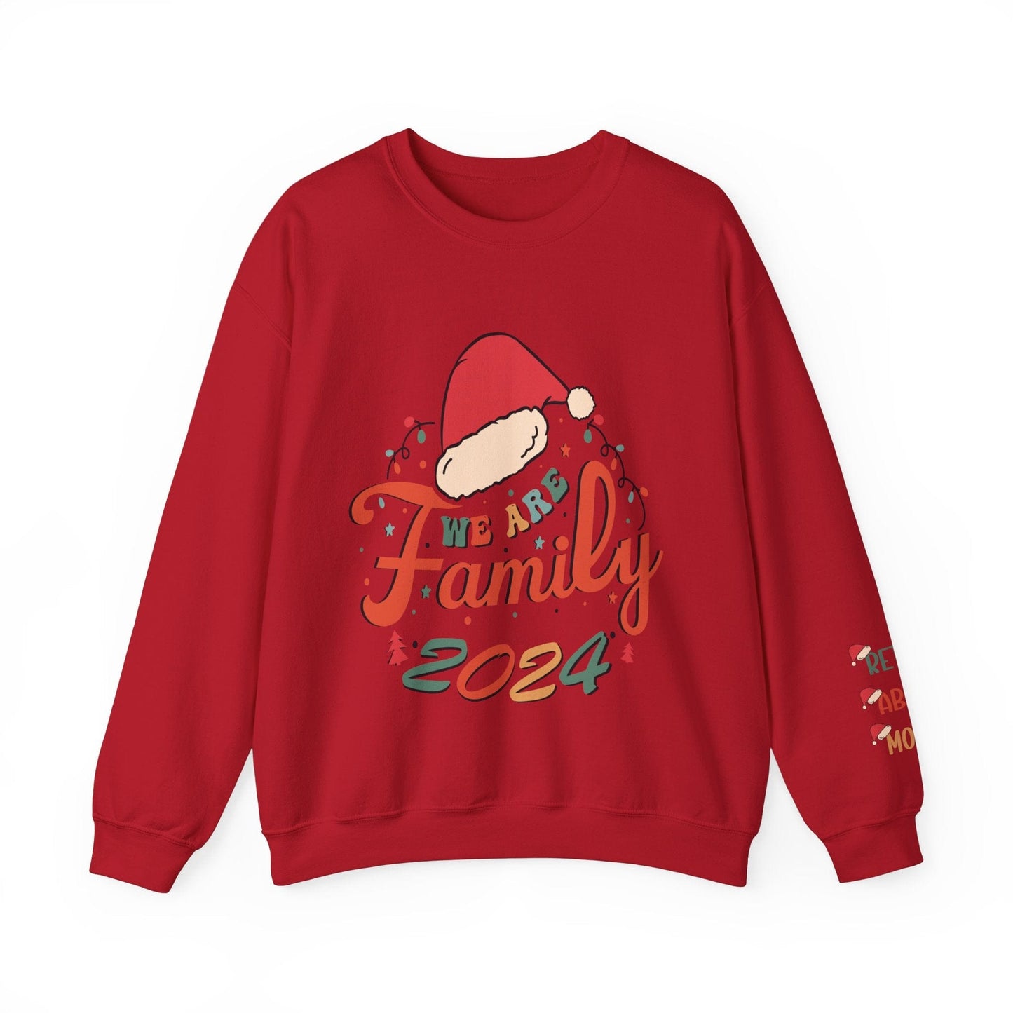 Ink and Charms Designs Sweatshirt S / Cherry Red Family 2024 Unisex Sweatshirt with Personalized Family Names Sleeve Design