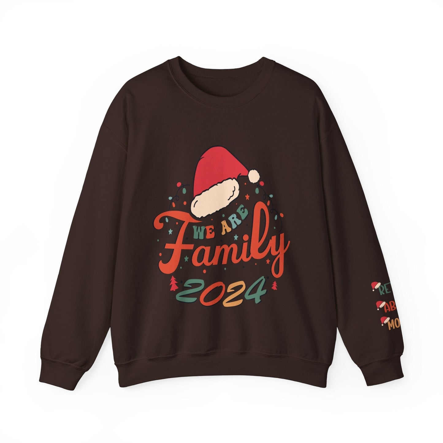 Ink and Charms Designs Sweatshirt S / Dark Chocolate Family 2024 Unisex Sweatshirt with Personalized Family Names Sleeve Design