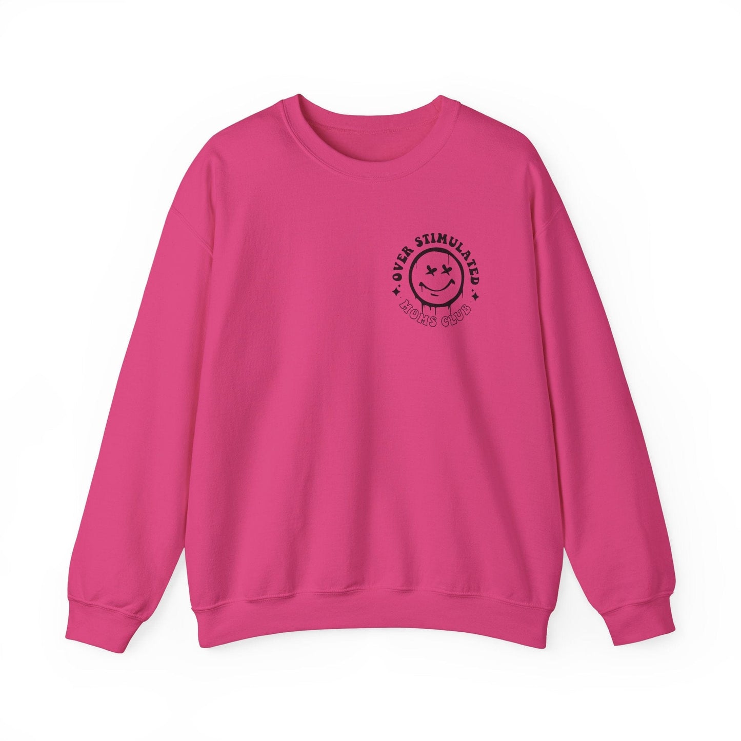Ink and Charms Designs Sweatshirt S / Heliconia Crewneck Sweatshirt Overstimulated Moms Club Side Front and Back Design