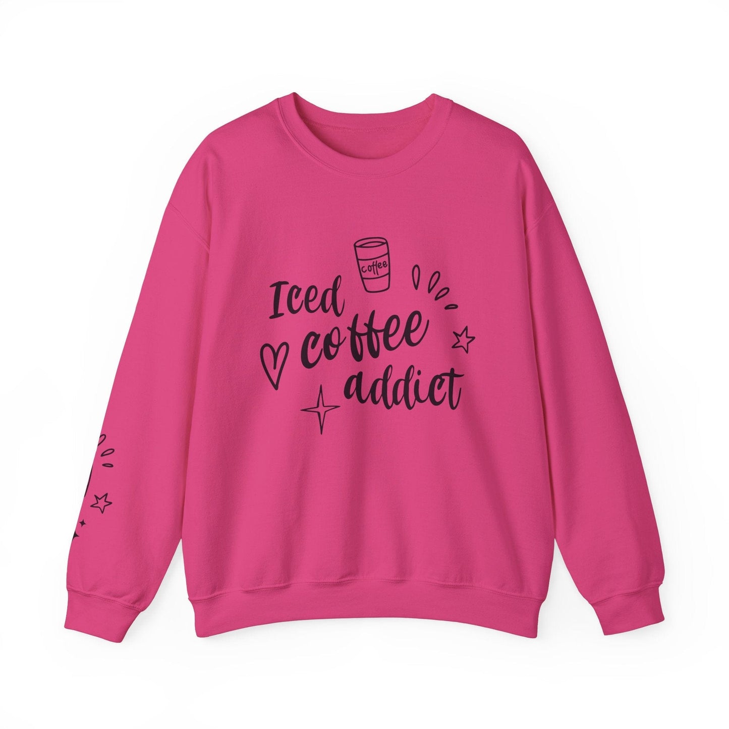 Ink and Charms Designs Sweatshirt S / Heliconia Iced Coffee Addict Heavy Blend Crewneck Sweatshirt