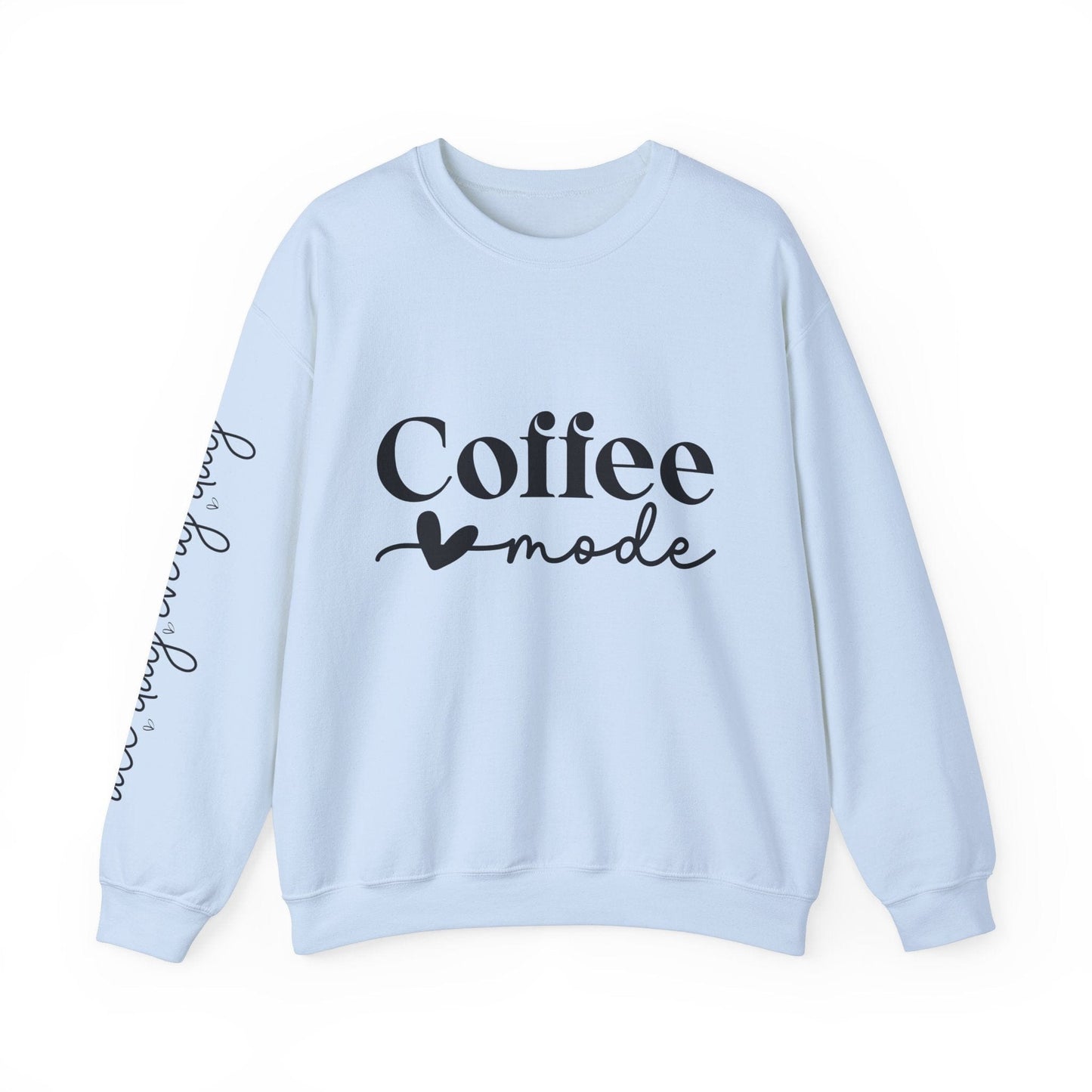 Ink and Charms Designs Sweatshirt S / Light Blue Coffee Mode Heavy Blend Crewneck Sweatshirt