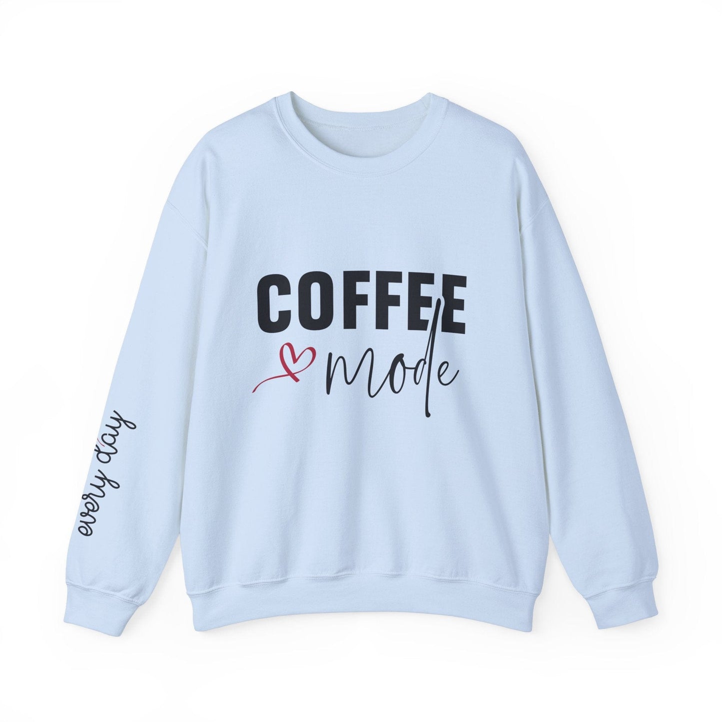 Ink and Charms Designs Sweatshirt S / Light Blue Coffee Mode Heavy Blend Crewneck Sweatshirt
