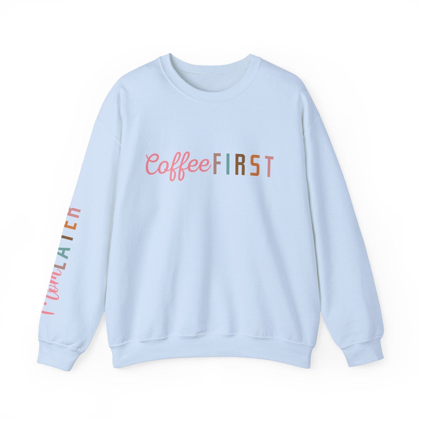 Ink and Charms Designs Sweatshirt S / Light Blue Coffee Mode Heavy Blend Crewneck Sweatshirt