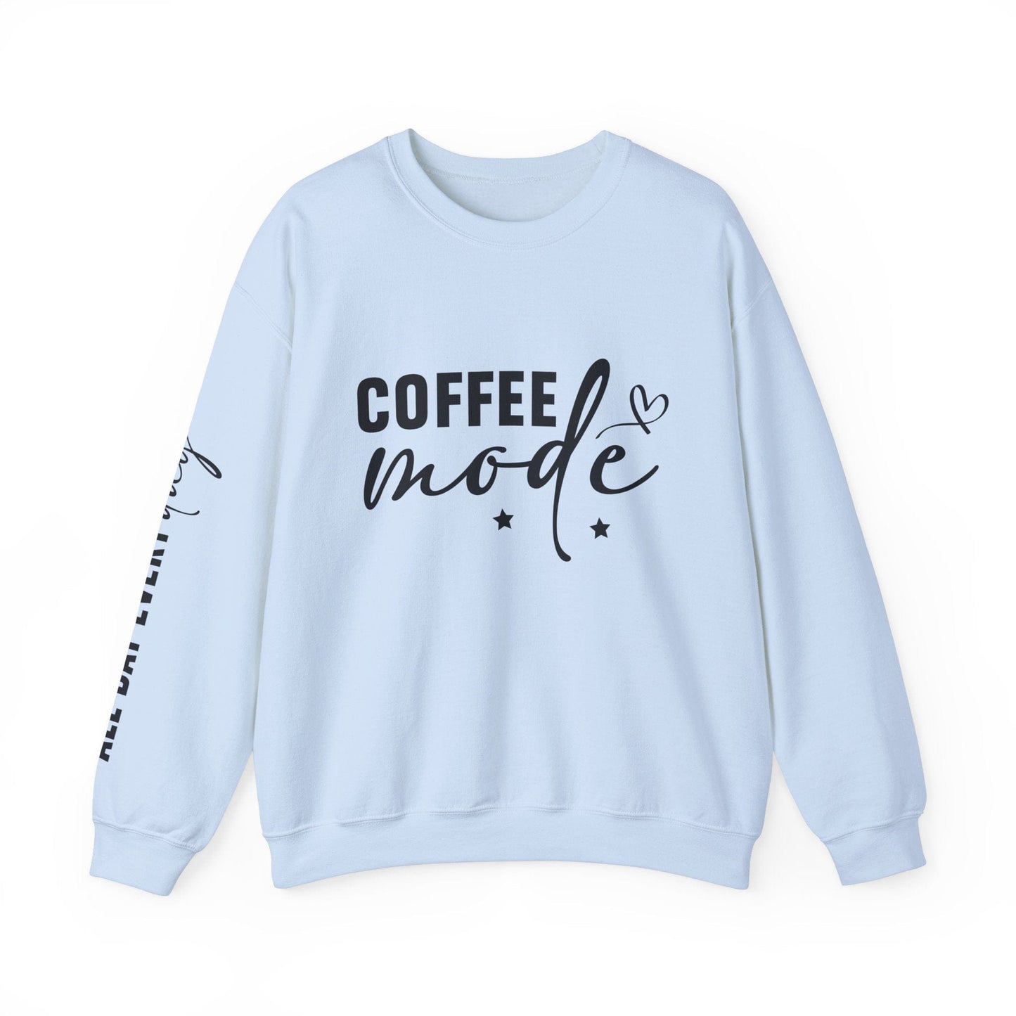 Ink and Charms Designs Sweatshirt S / Light Blue Coffee Mode Heavy Blend Crewneck Sweatshirt