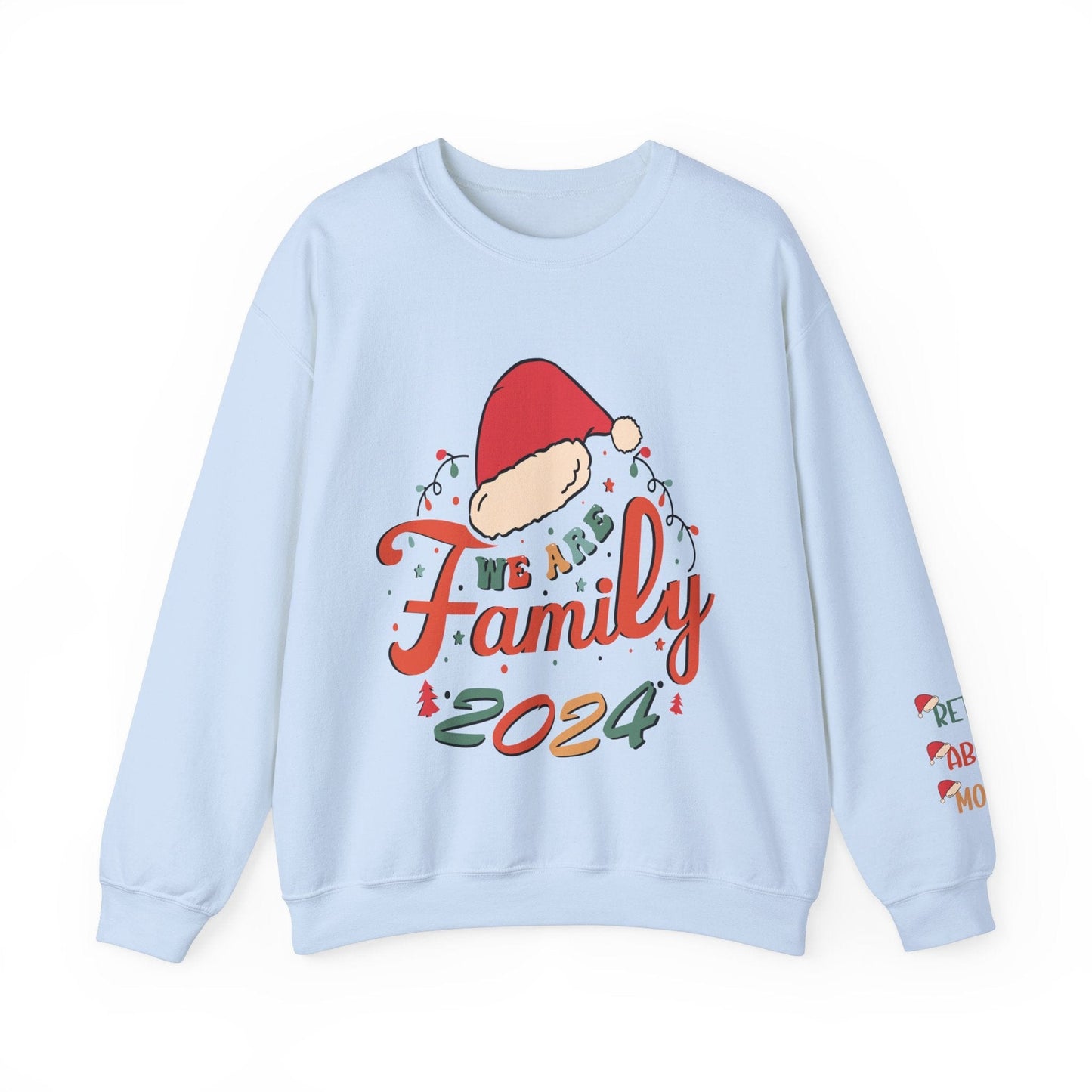 Ink and Charms Designs Sweatshirt S / Light Blue Family 2024 Unisex Sweatshirt with Personalized Family Names Sleeve Design