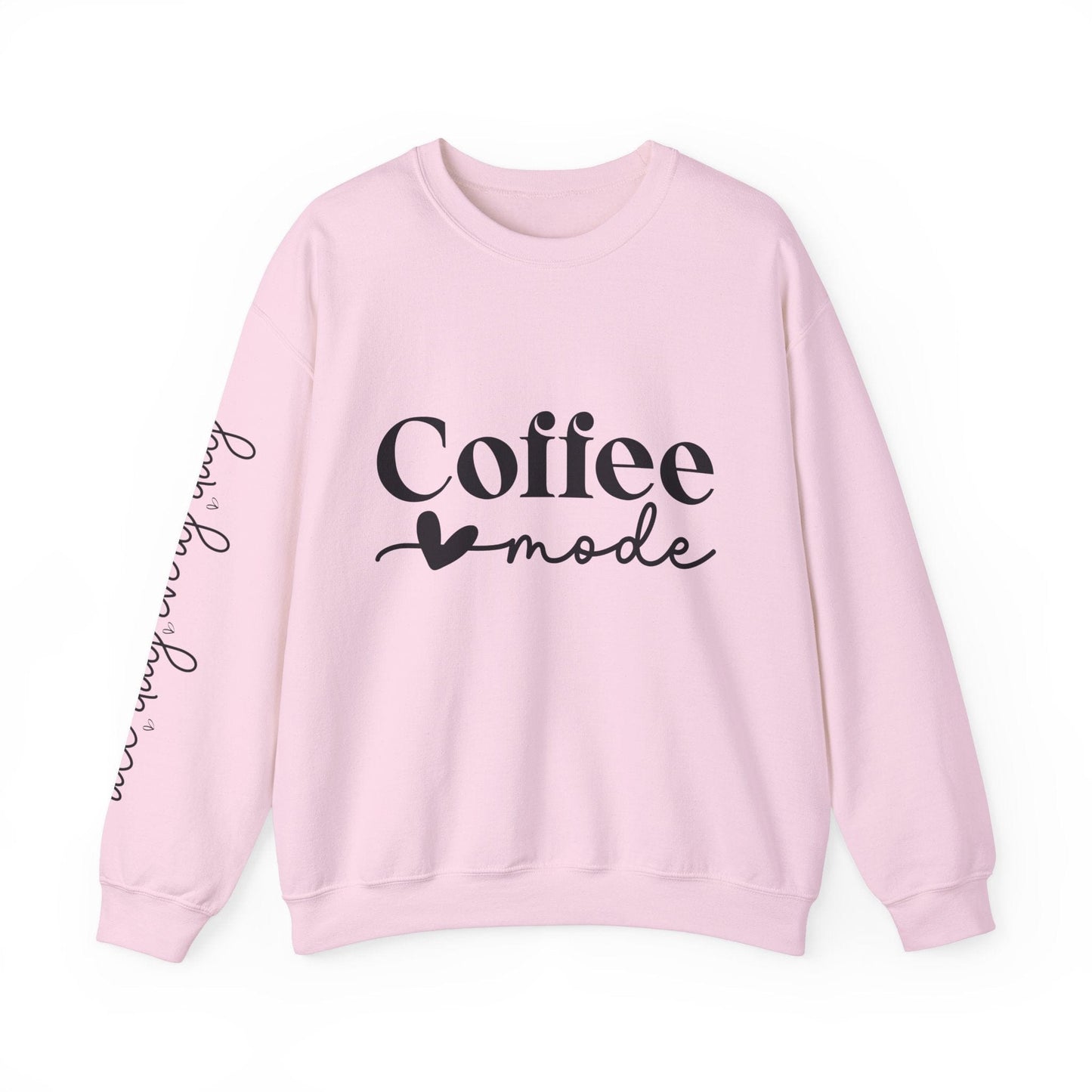 Ink and Charms Designs Sweatshirt S / Light Pink Coffee Mode Heavy Blend Crewneck Sweatshirt