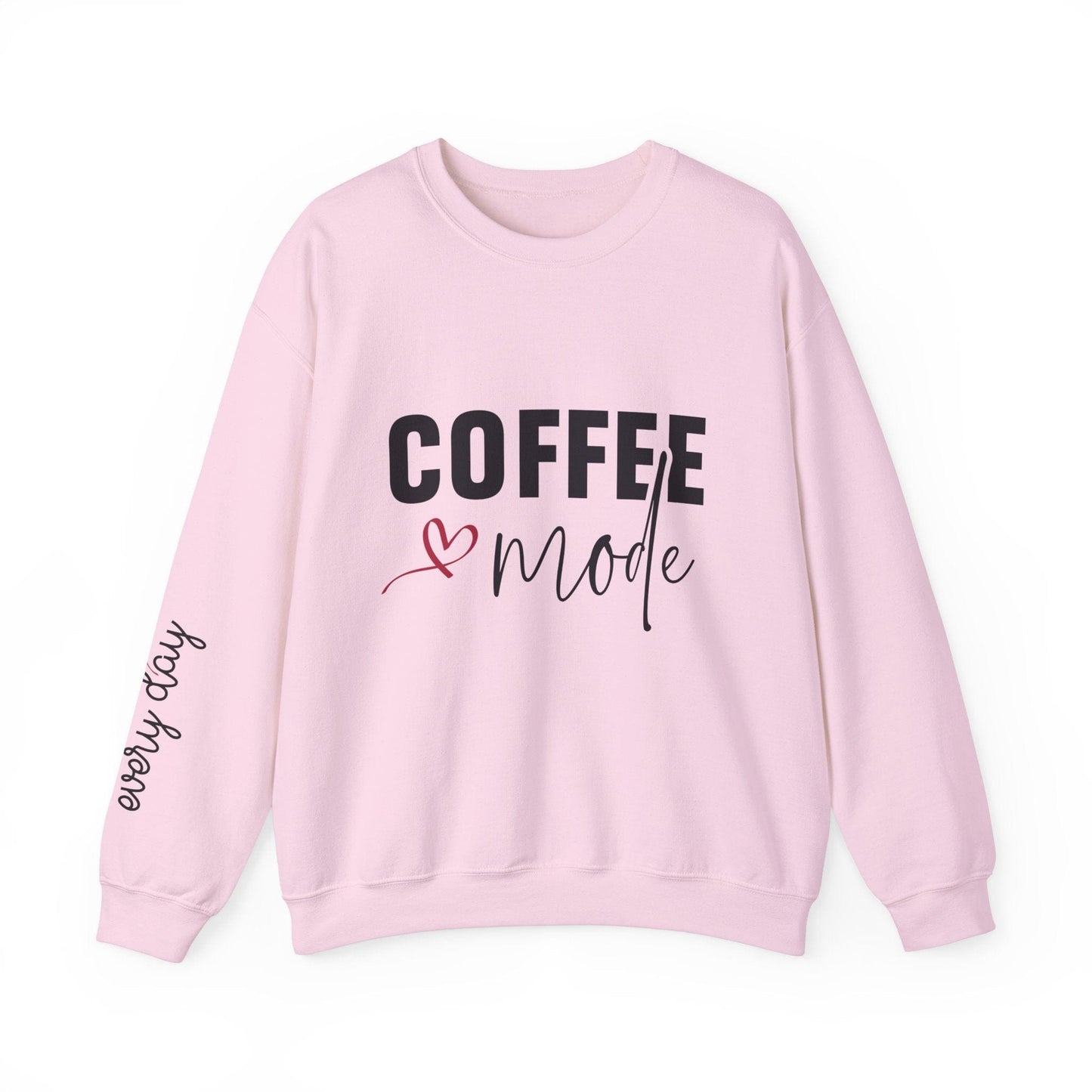 Ink and Charms Designs Sweatshirt S / Light Pink Coffee Mode Heavy Blend Crewneck Sweatshirt