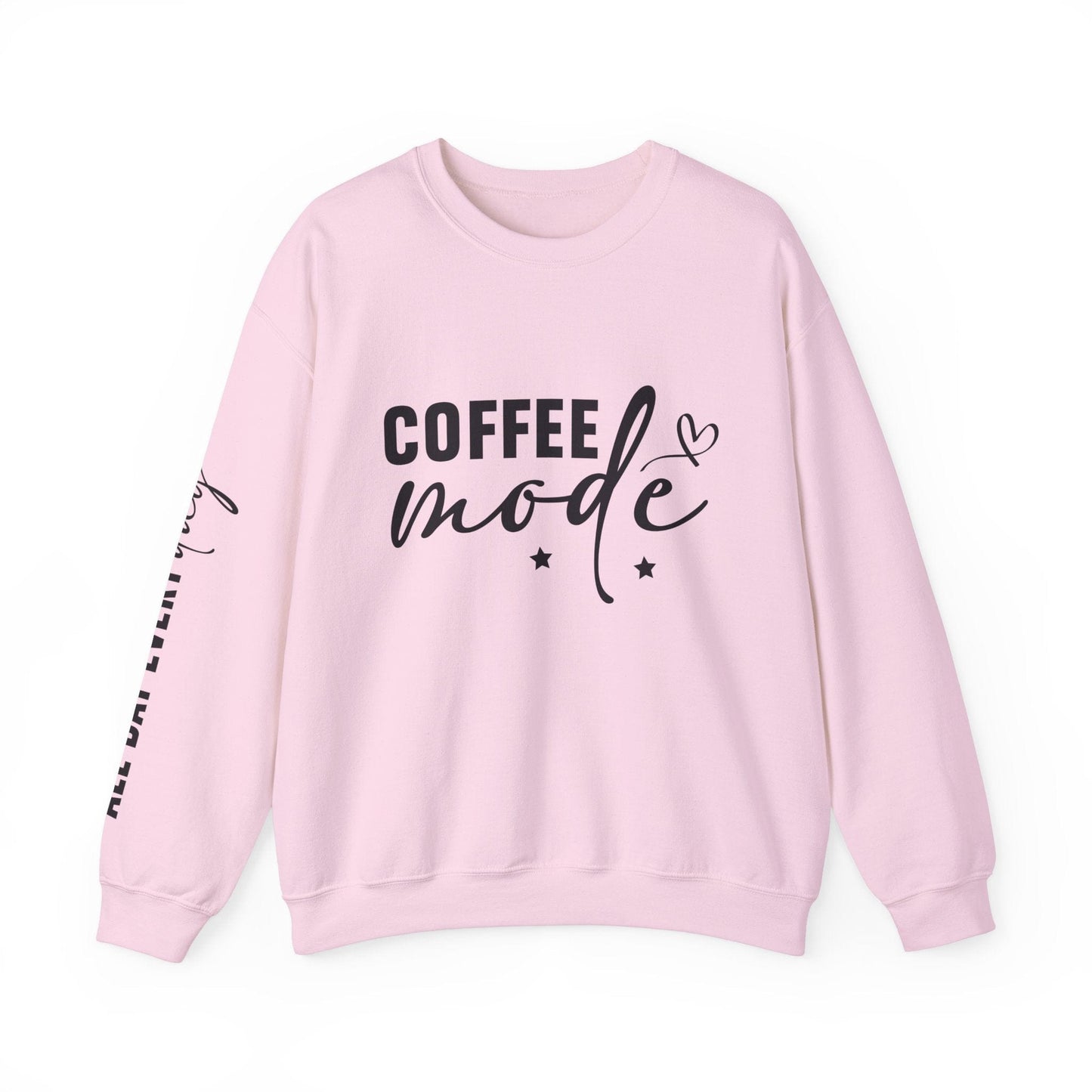 Ink and Charms Designs Sweatshirt S / Light Pink Coffee Mode Heavy Blend Crewneck Sweatshirt