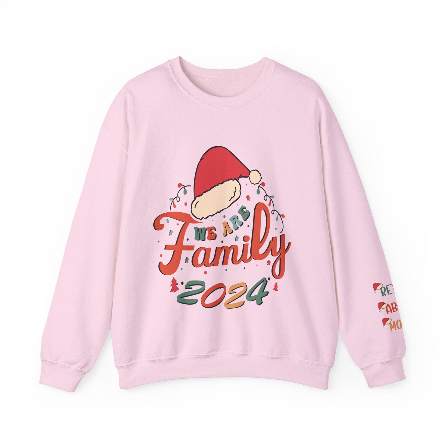 Ink and Charms Designs Sweatshirt S / Light Pink Family 2024 Unisex Sweatshirt with Personalized Family Names Sleeve Design