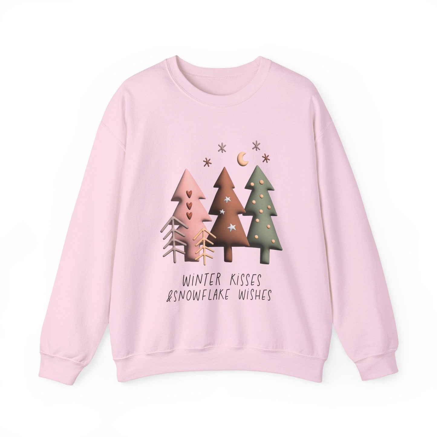 Ink and Charms Designs Sweatshirt S / Light Pink Winter kisses and snowflake wishes Unisex Sweatshirt