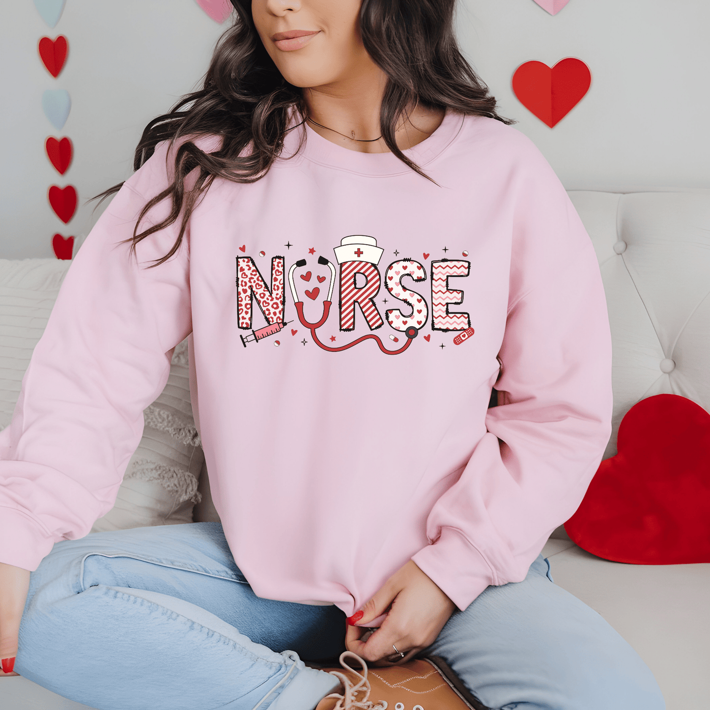 Ink and Charms Designs Sweatshirt S / Pink Medical Team Unisex Sweatshirt - Shine Bright Call Light Design