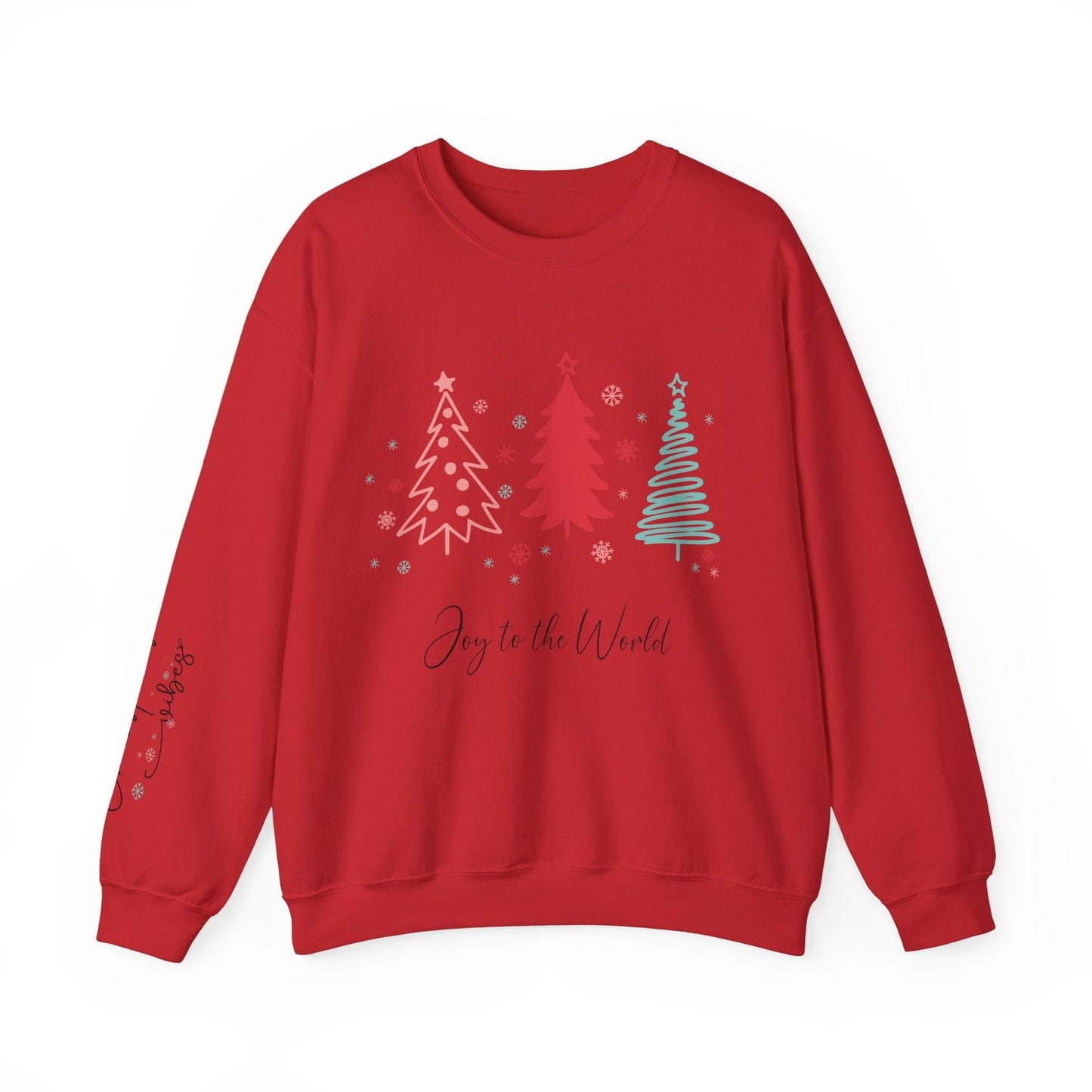 Ink and Charms Designs Sweatshirt S / Red Christmas Joy Unisex Sweatshirt with Sleeve Print