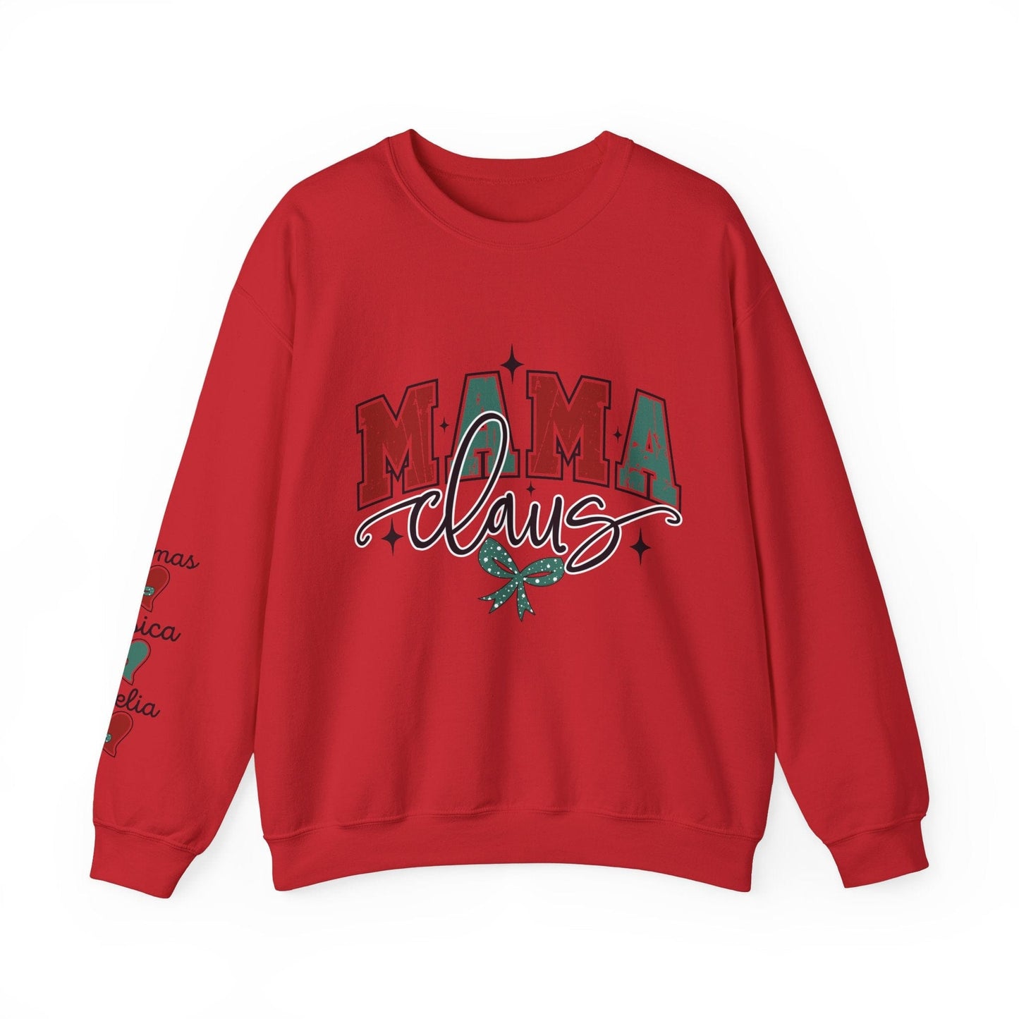 Ink and Charms Designs Sweatshirt S / Red Crewneck Sweatshirt Mama Clause Design with Kids' Names