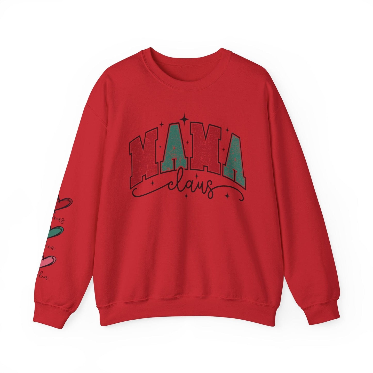Ink and Charms Designs Sweatshirt S / Red Crewneck Sweatshirt Mama Clause Design with Kids' Names