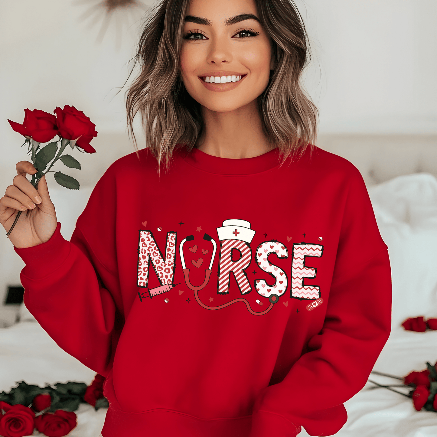 Ink and Charms Designs Sweatshirt S / Red Medical Team Unisex Sweatshirt - Shine Bright Call Light Design