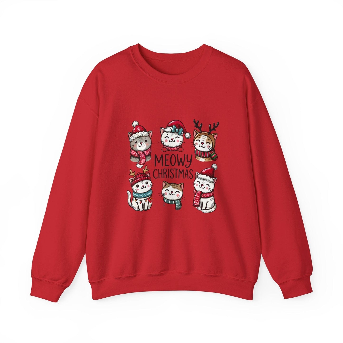 Ink and Charms Designs Sweatshirt S / Red Meowy Christmas Sweatshirt