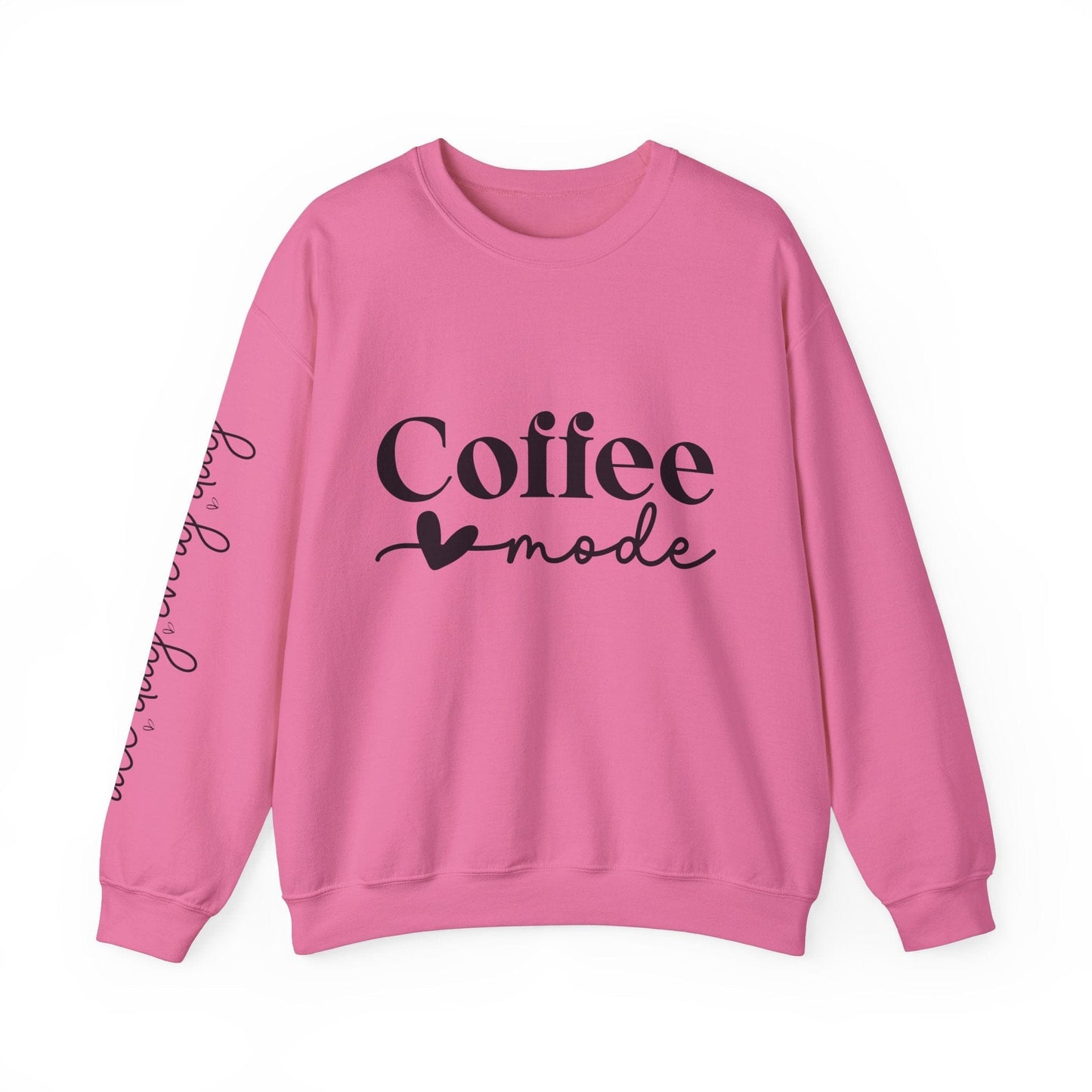 Ink and Charms Designs Sweatshirt S / Safety Pink Coffee Mode Heavy Blend Crewneck Sweatshirt