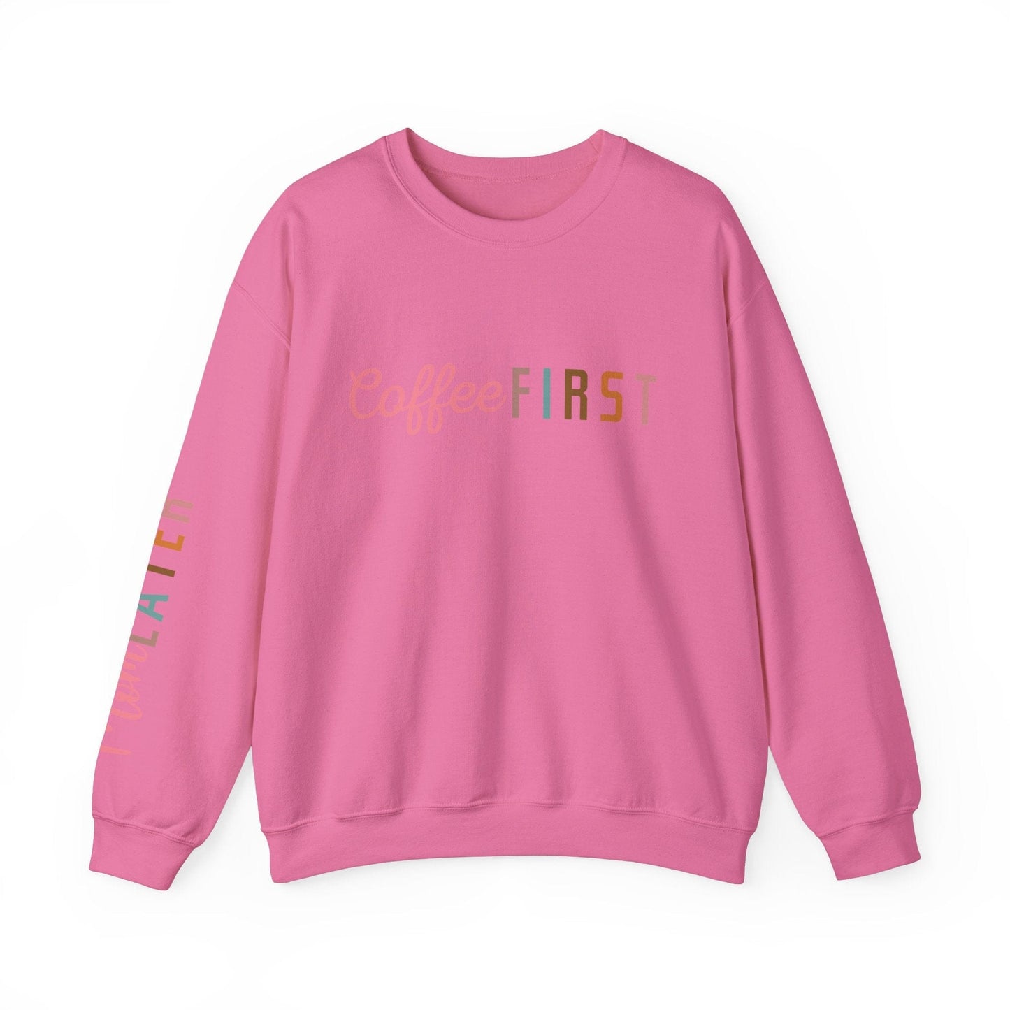 Ink and Charms Designs Sweatshirt S / Safety Pink Coffee Mode Heavy Blend Crewneck Sweatshirt