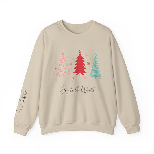 Ink and Charms Designs Sweatshirt S / Sand Christmas Joy Unisex Sweatshirt with Sleeve Print