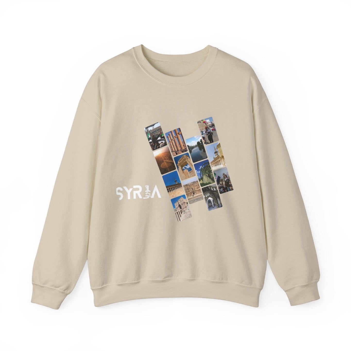 Printify Sweatshirt S / Sand Copy of Crewneck Sweatshirt - Freedom and Syria Photos