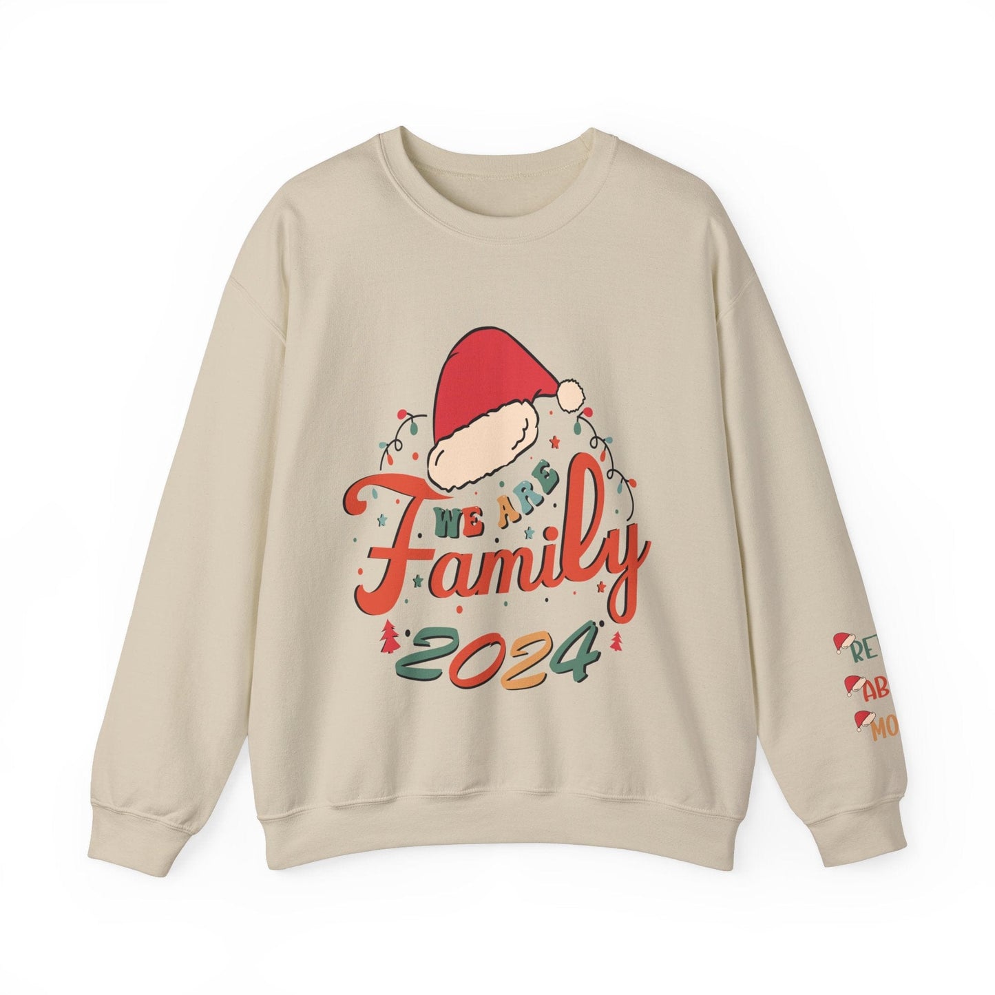 Ink and Charms Designs Sweatshirt S / Sand Family 2024 Unisex Sweatshirt with Personalized Family Names Sleeve Design