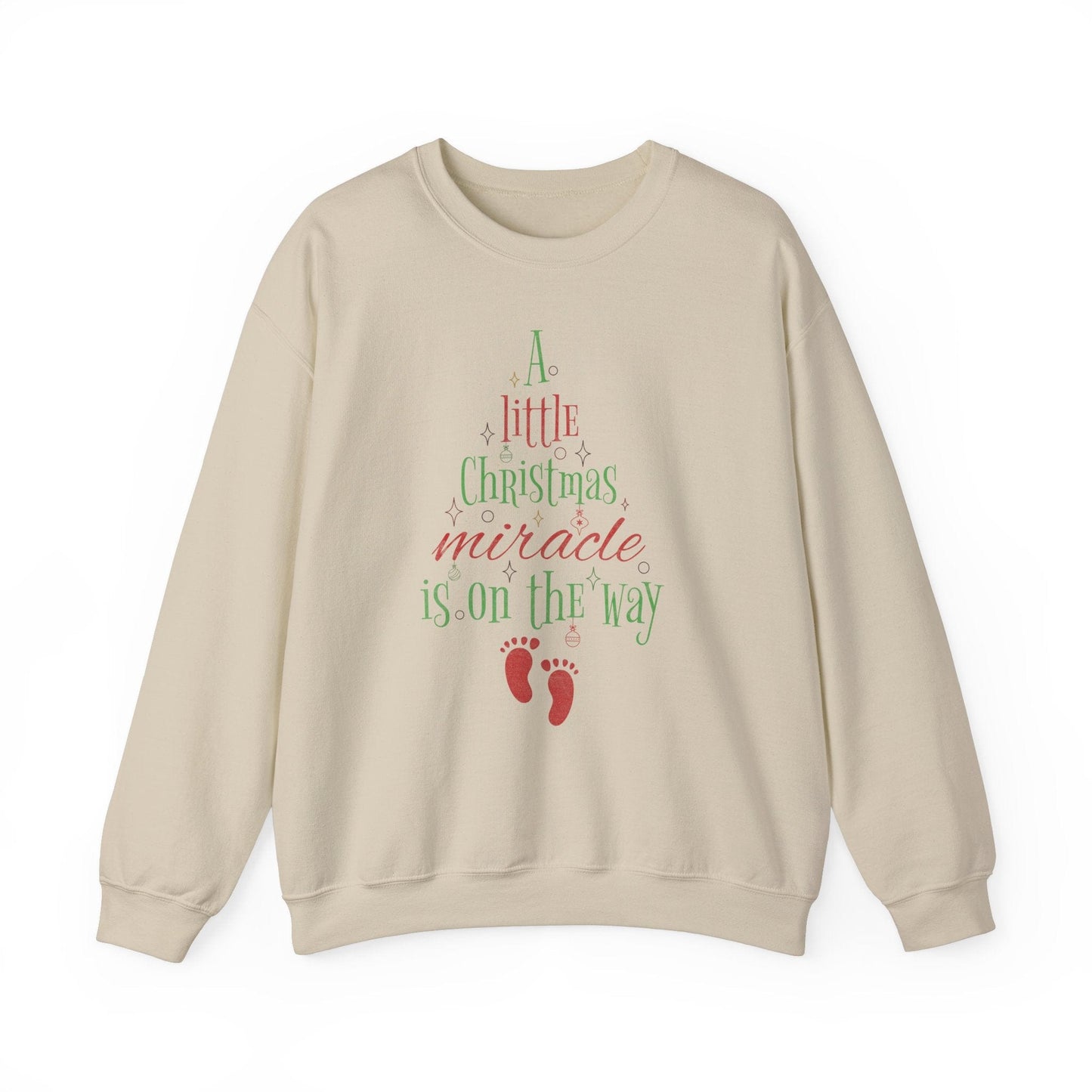Ink and Charms Designs Sweatshirt S / Sand Heavy Blend™ Crewneck Sweatshirt Mom to Be Funny Christmas Pregnancy Announcement