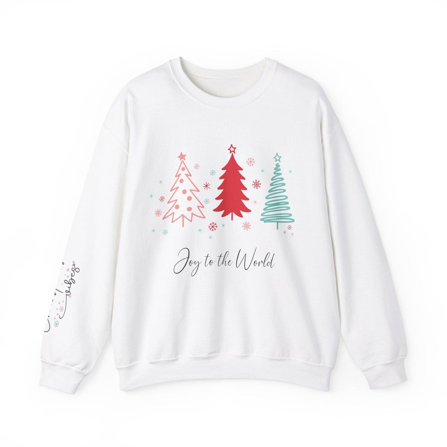 Ink and Charms Designs Sweatshirt S / White Christmas Joy Unisex Sweatshirt with Sleeve Print