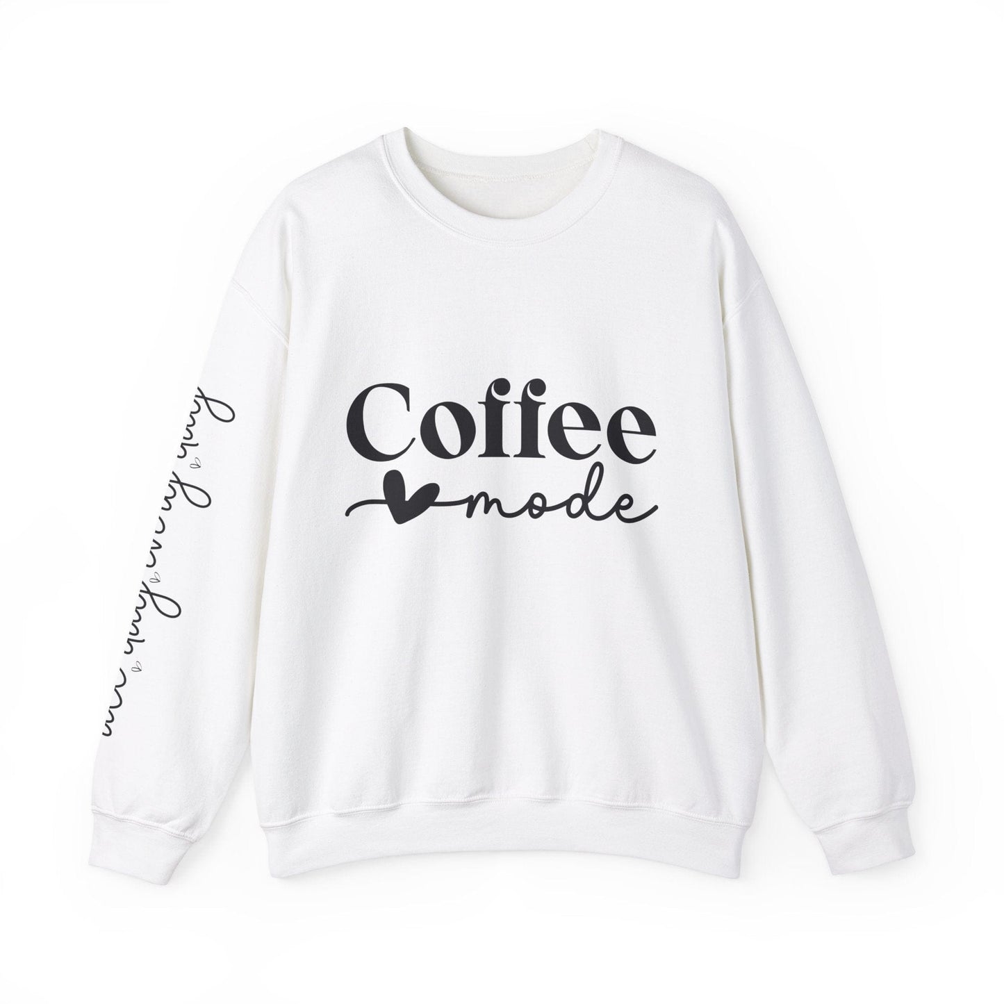 Ink and Charms Designs Sweatshirt S / White Coffee Mode Heavy Blend Crewneck Sweatshirt