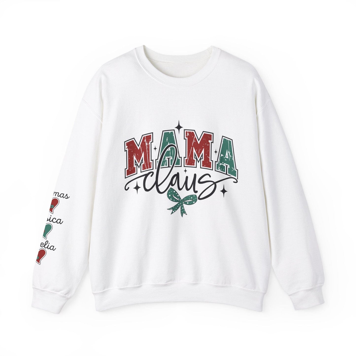 Ink and Charms Designs Sweatshirt S / White Crewneck Sweatshirt Mama Clause Design with Kids' Names