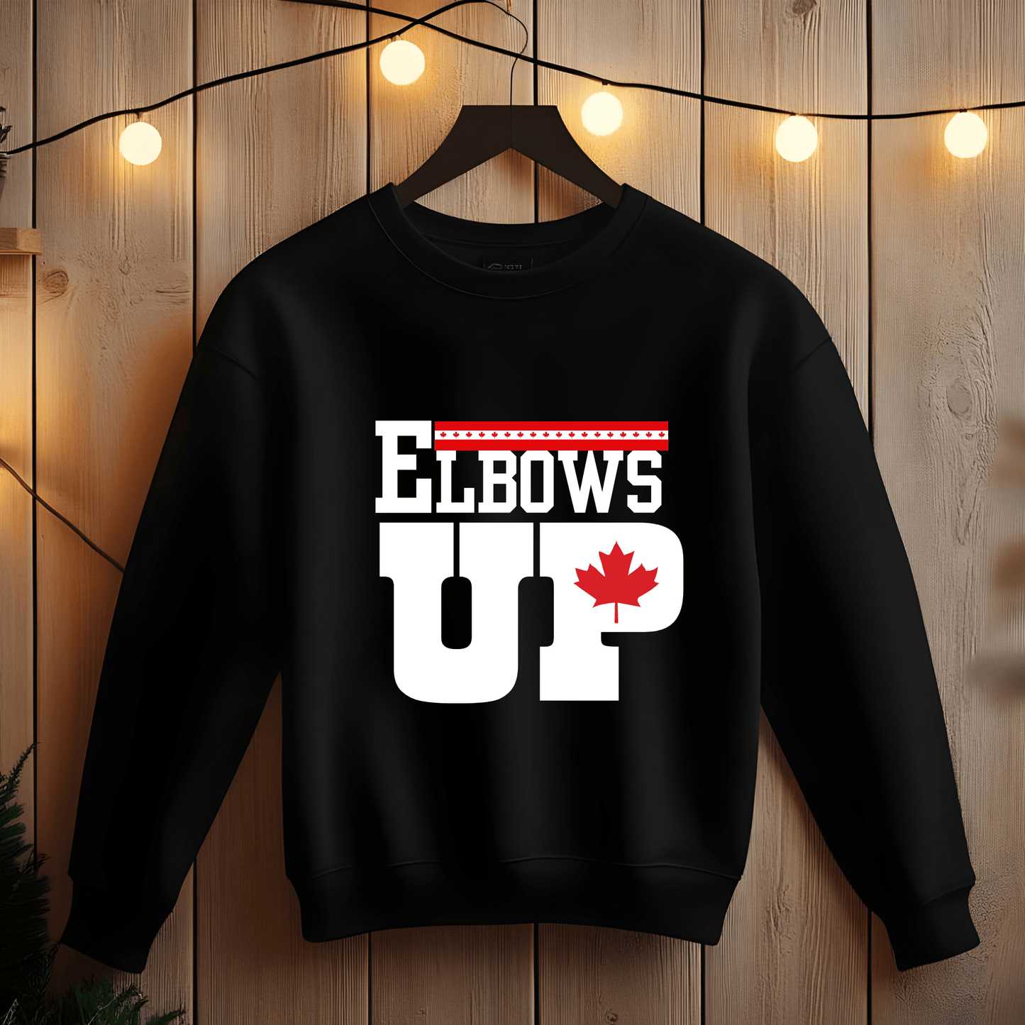 Ink and Charms Designs Sweatshirt Sweatshirt / Black / S "ELBOWS UP" Apparel Collection: Wear Your Canadian Pride with Strength!