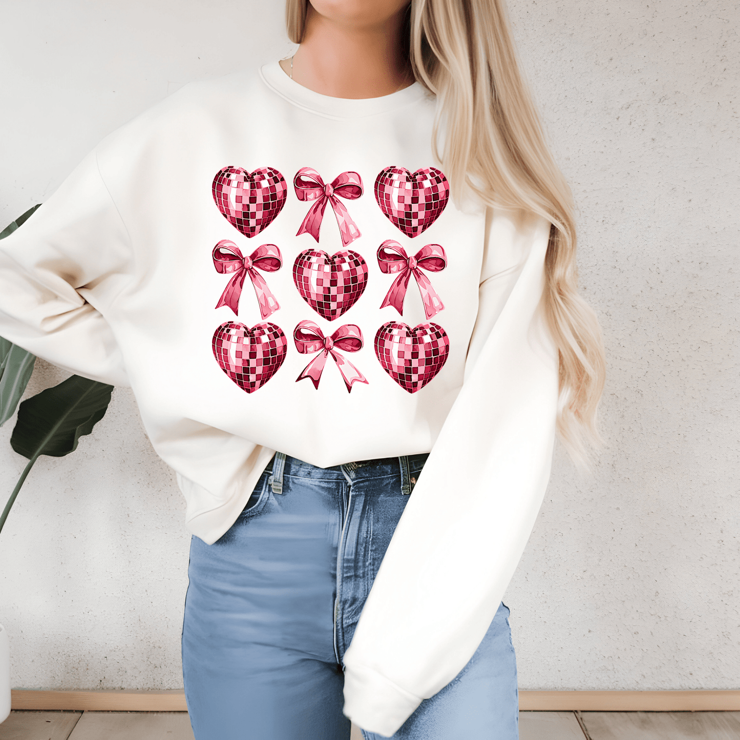 Ink and Charms Designs Sweatshirt Sweatshirt / Black / S Glitter Bows and Hearts Valentine’s Day Sweatshirt