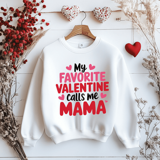 Ink and Charms Designs Sweatshirt Sweatshirt / Pink / S My Valentine Calls me Mama T-shirt, Sweatshirt