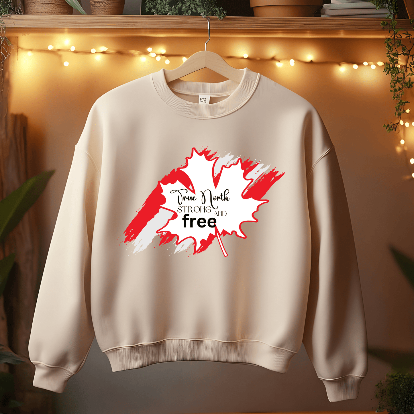Ink and Charms Designs Sweatshirt Sweatshirt / Sand / S "True North Strong & Free" Apparel Collection: Wear Your Canadian Pride!