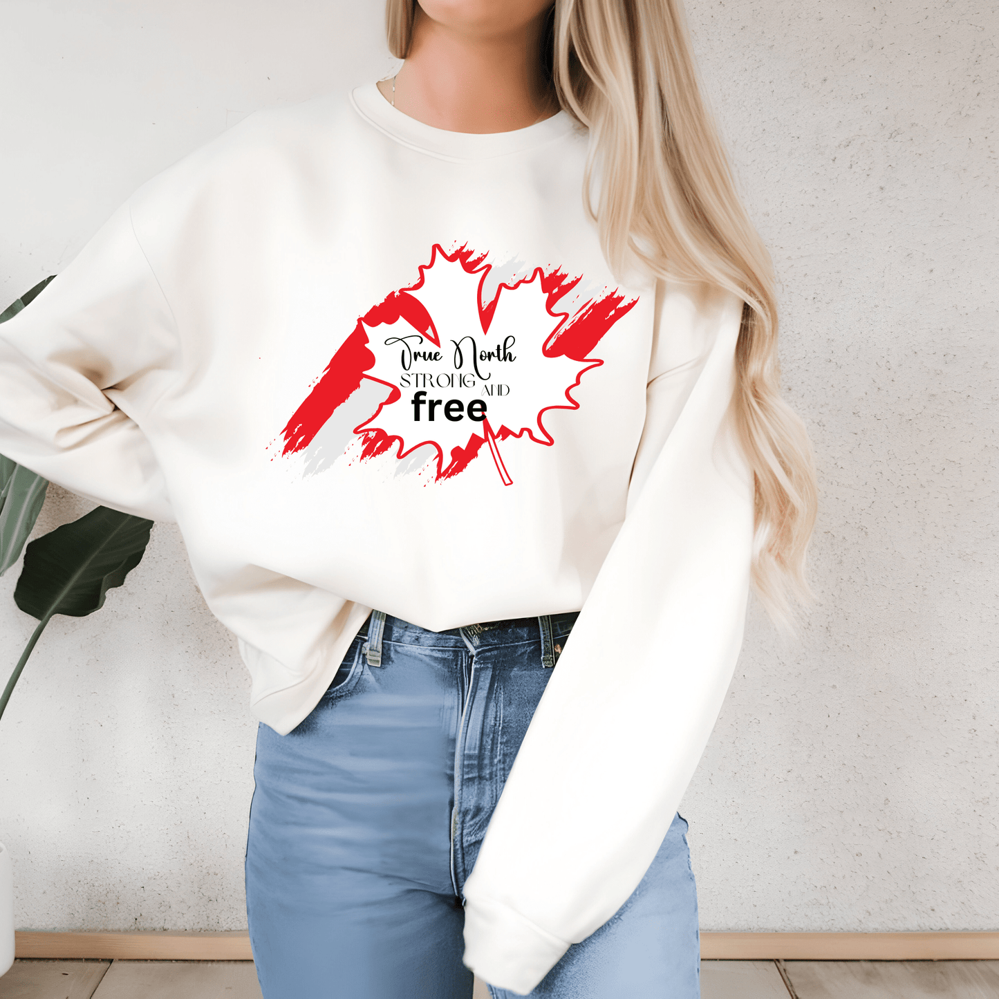 Ink and Charms Designs Sweatshirt Sweatshirt / White / S "True North Strong & Free" Apparel Collection: Wear Your Canadian Pride!