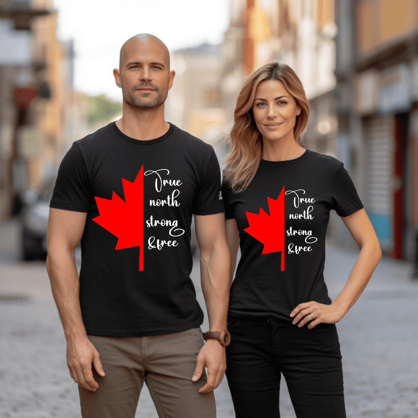 Ink and Charms Designs Sweatshirt T-shirt / Black / S "True North Strong & Free" Apparel Collection: Wear Your Canadian Pride!
