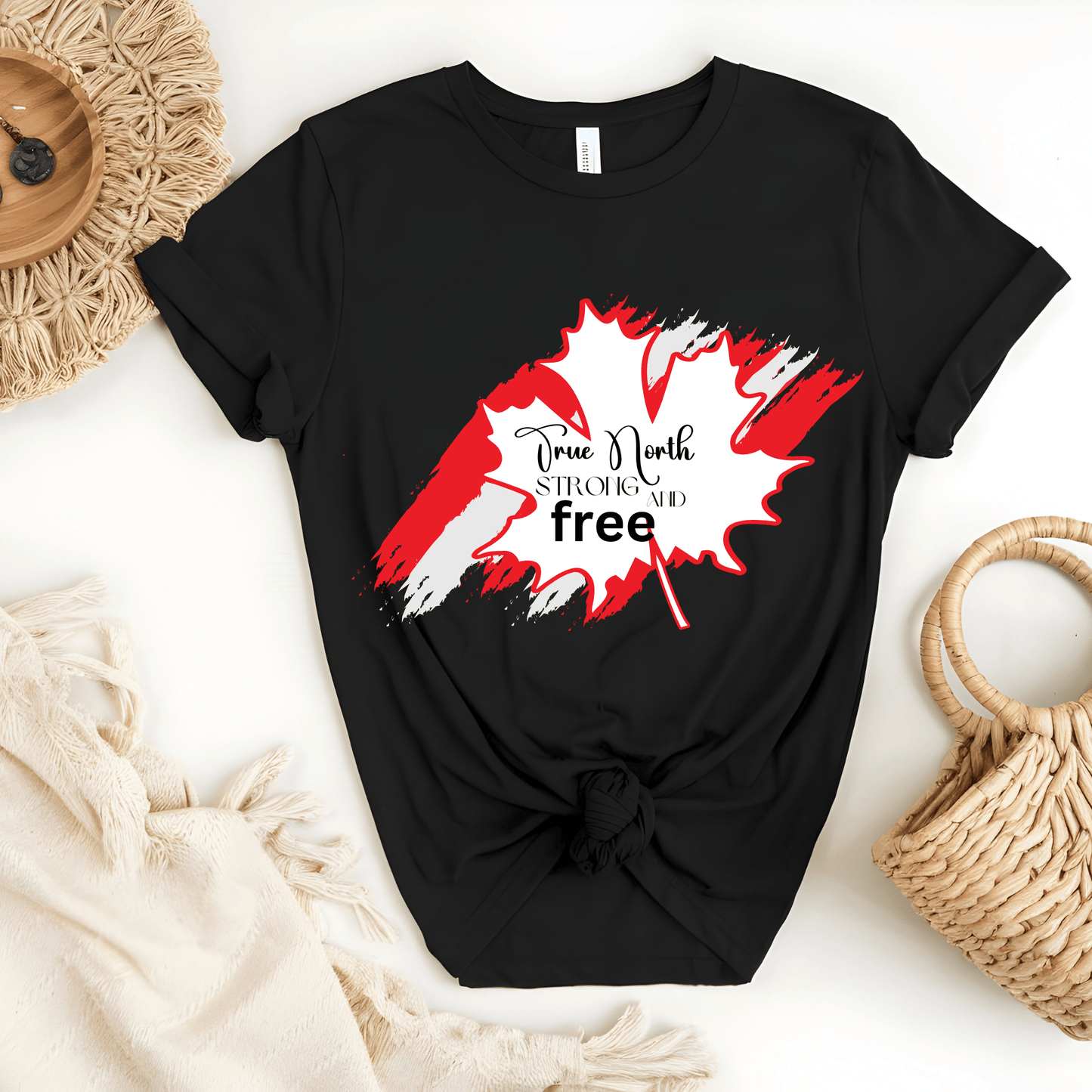Ink and Charms Designs Sweatshirt T-shirt / Black / S "True North Strong & Free" Apparel Collection: Wear Your Canadian Pride!