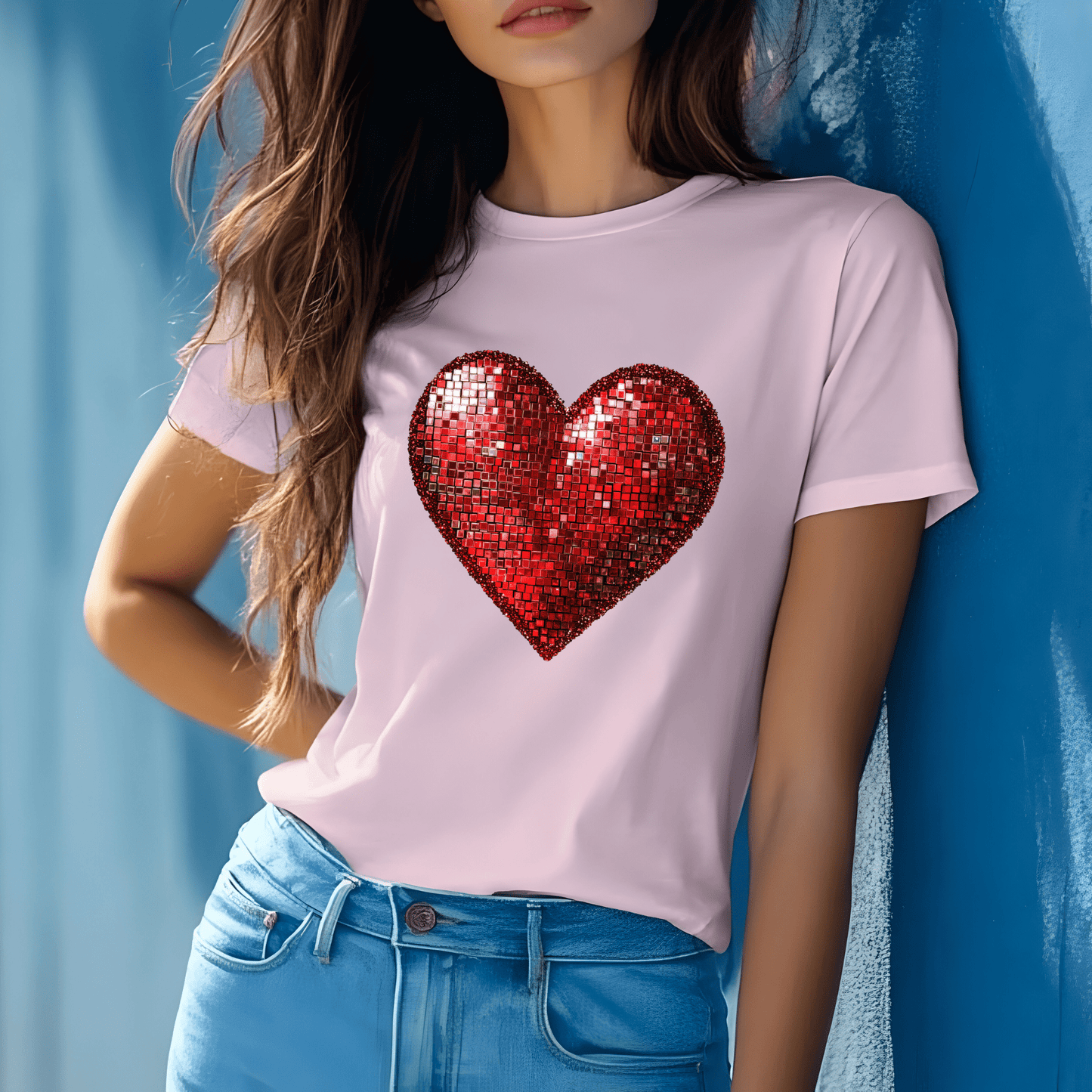 Ink and Charms Designs Sweatshirt T-shirt front sided / Black / S Glitter Heart Valentine’s Day Sweatshirt