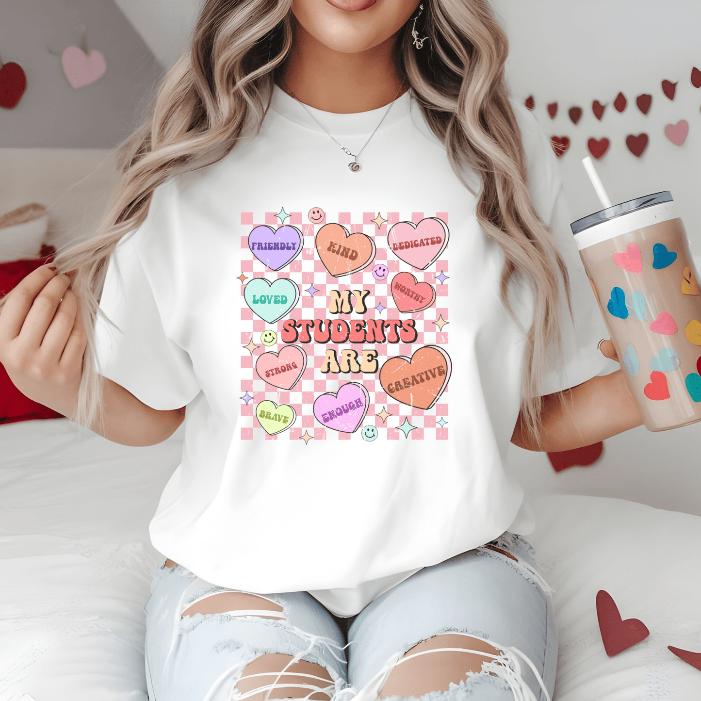 Ink and Charms Designs Sweatshirt Teacher's Valentine's day Design