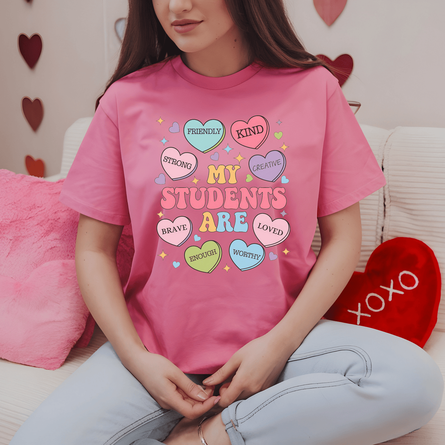 Ink and Charms Designs Sweatshirt Teacher's Valentine's day Design