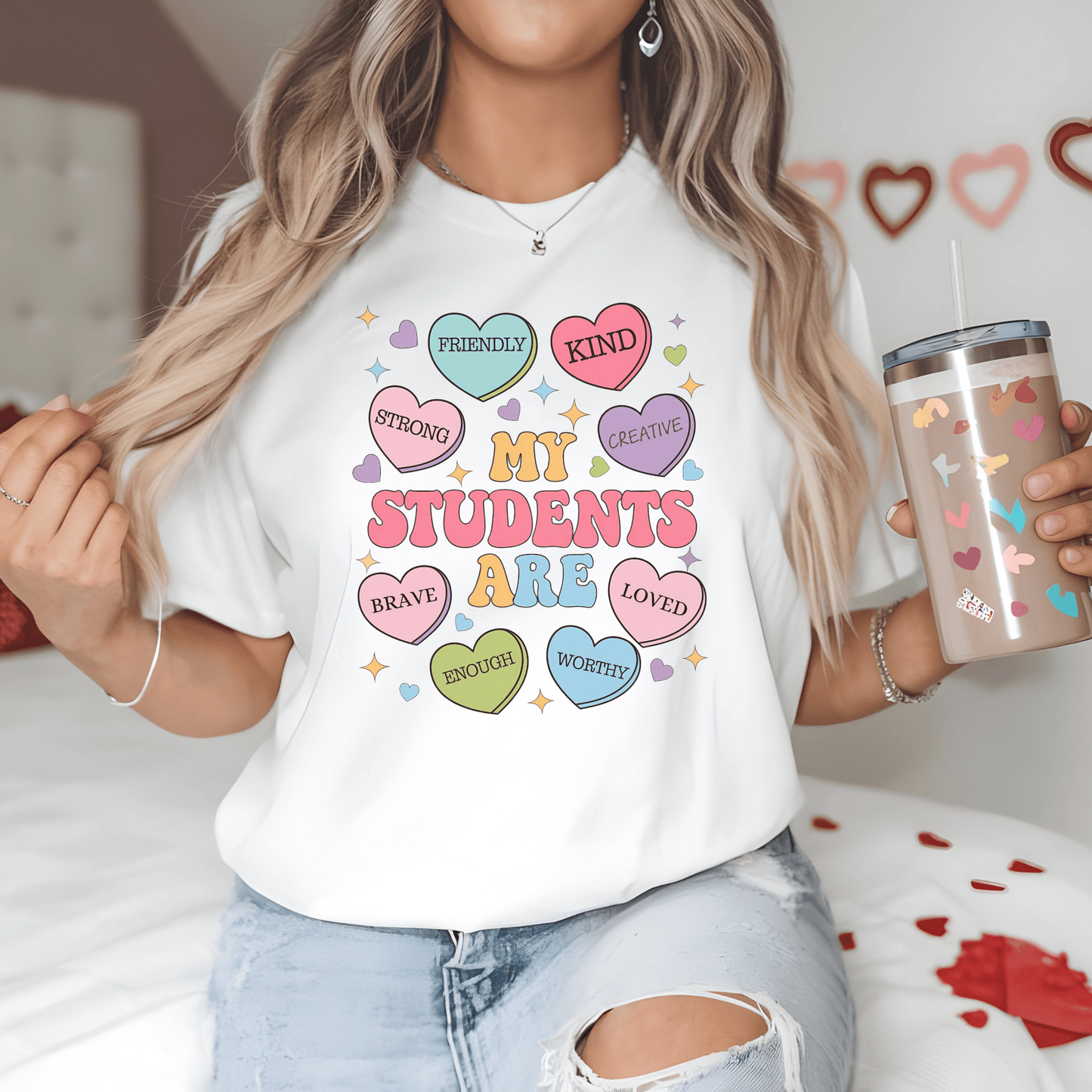 Ink and Charms Designs Sweatshirt Teacher's Valentine's day Design