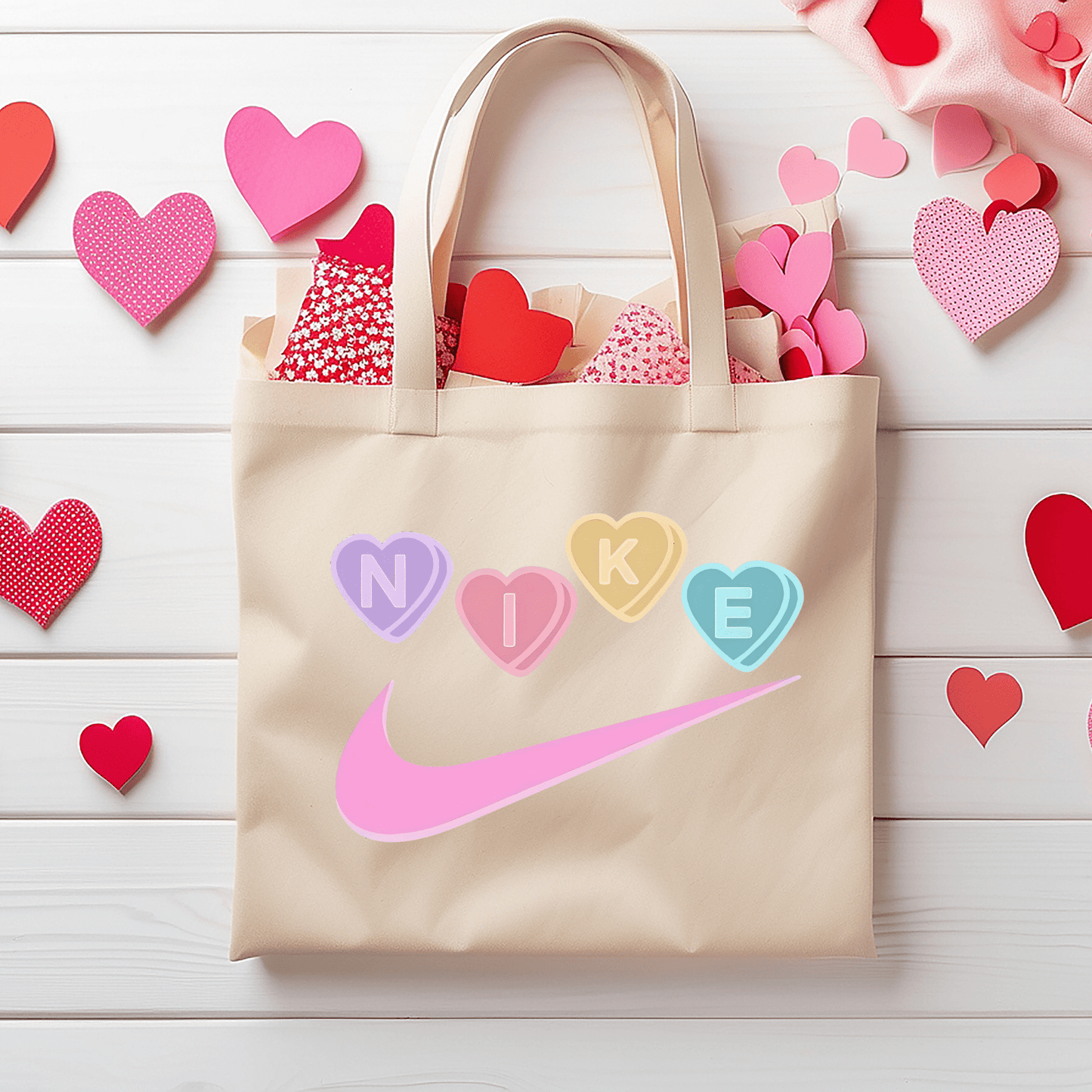 Ink and Charms Designs Sweatshirt Tote Bag / S / White Athletic Valentines day T-shirt/Sweatshirt