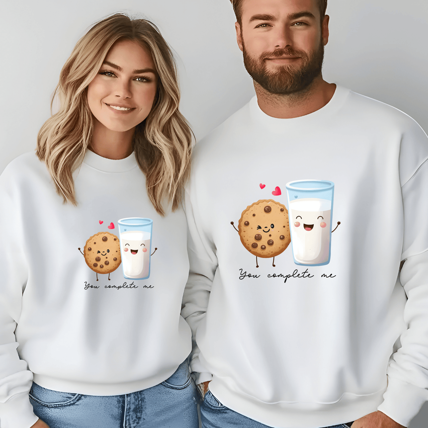 Ink and Charms Designs Sweatshirt white / S Funny Valentine Couple- Sweatshirts