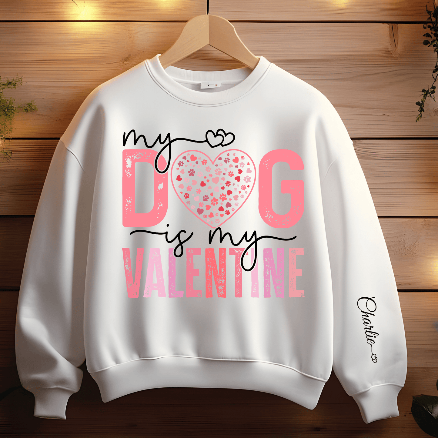 Ink and Charms Designs Sweatshirt White / S Valentines Dog Sweatshirt