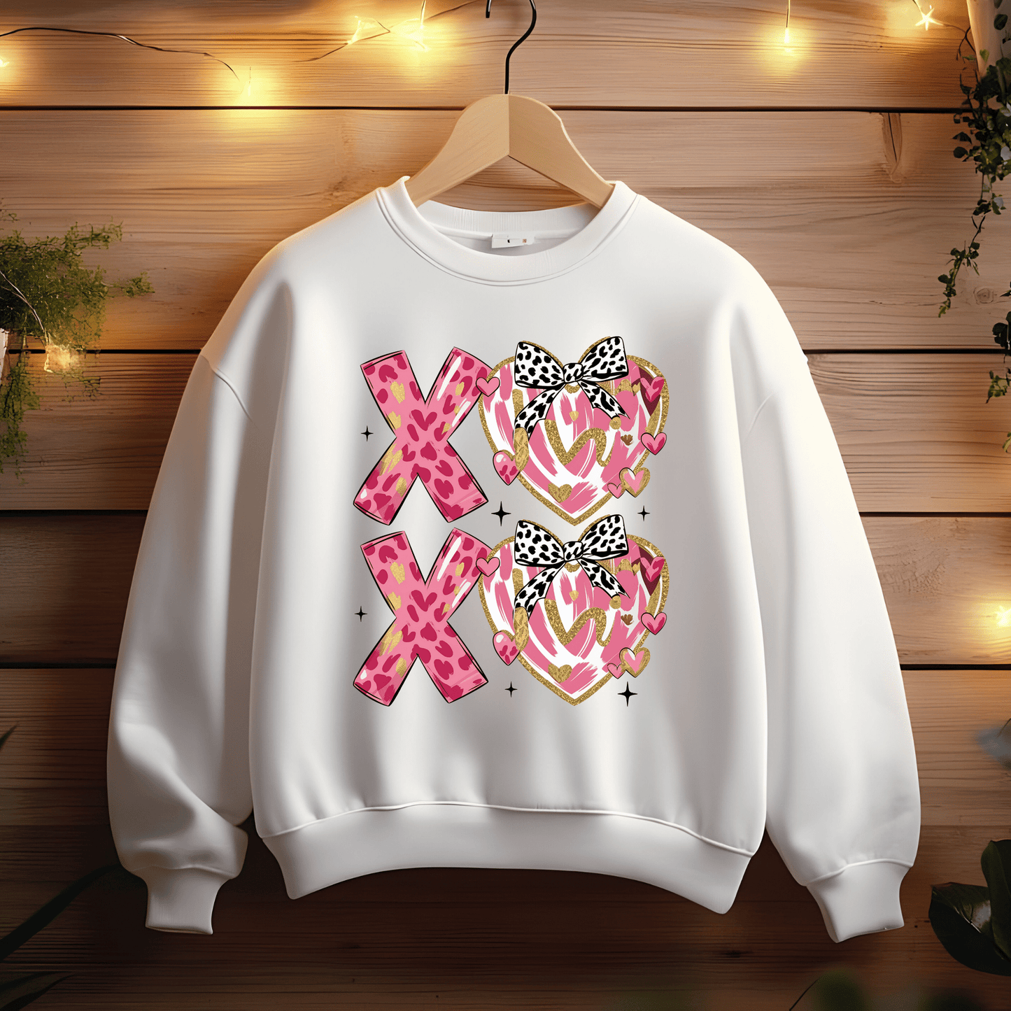 Ink and Charms Designs Sweatshirt White / S X O Hugs and Kisses Design with Hearts Sweatshirt