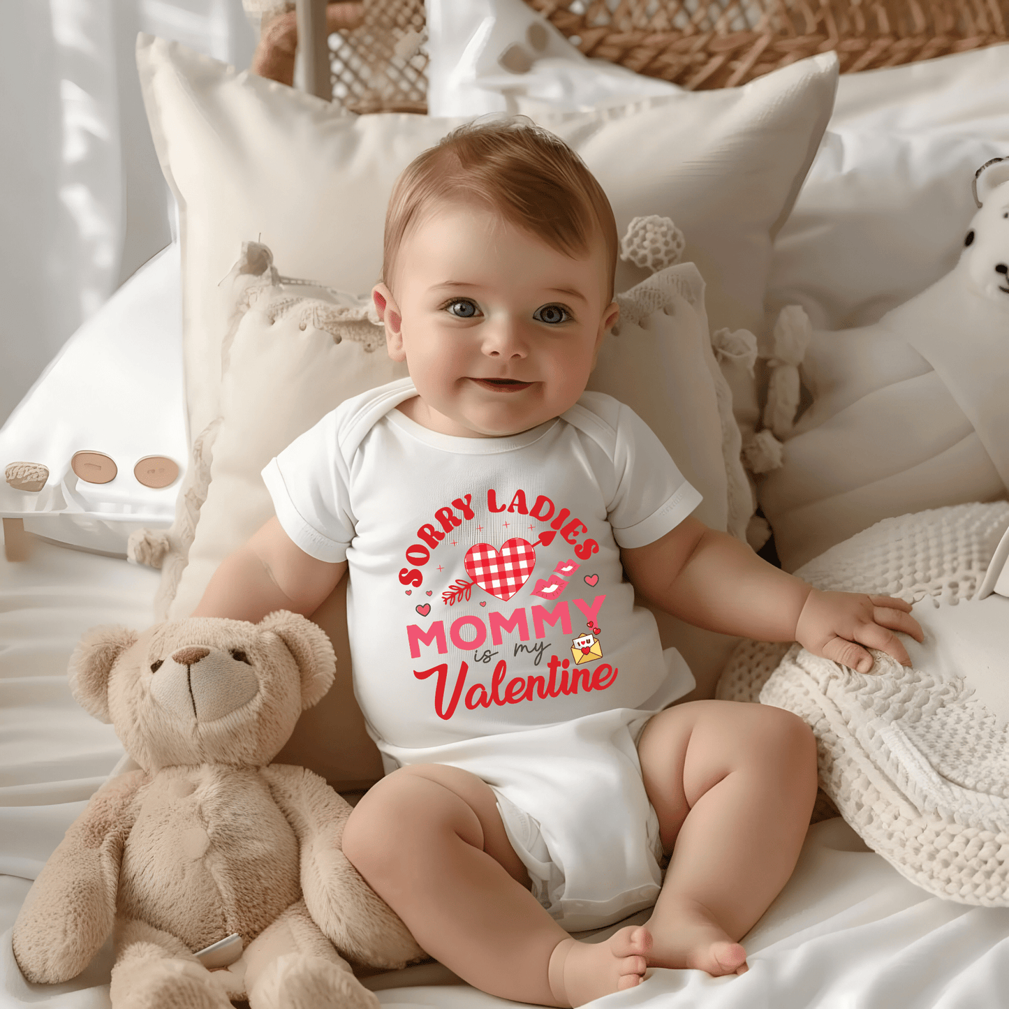 Ink and Charms Designs Sweatshirt White "Sorry Ladies, Mommy is My Valentine" Kids Sweatshirt / Tshirt / Oensie