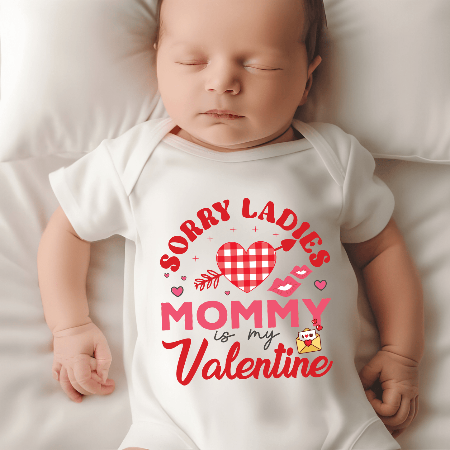 Ink and Charms Designs Sweatshirt White "Sorry Ladies, Mommy is My Valentine" Kids Sweatshirt / Tshirt / Oensie