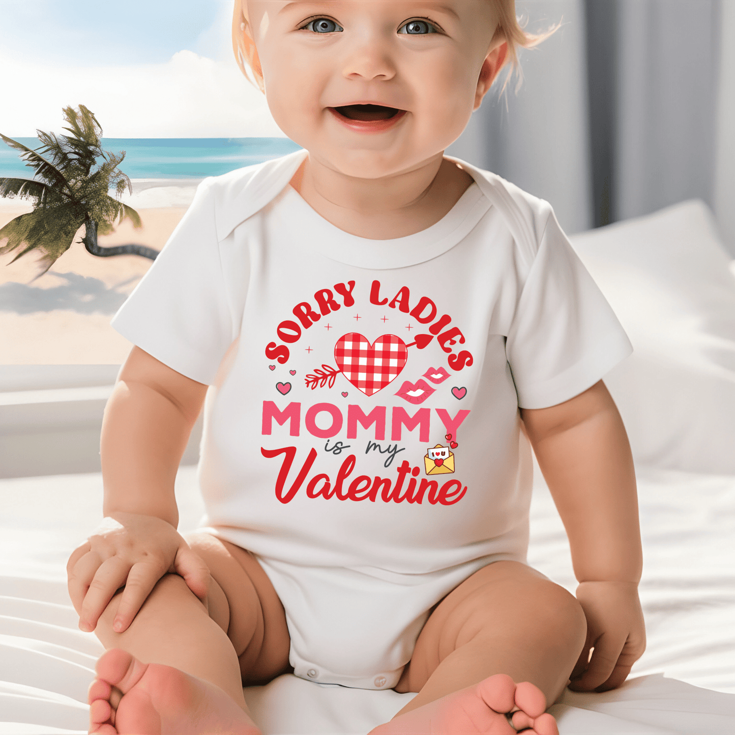 Ink and Charms Designs Sweatshirt White "Sorry Ladies, Mommy is My Valentine" Kids Sweatshirt / Tshirt / Oensie